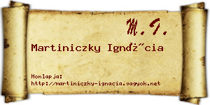 Martiniczky Ignácia névjegykártya